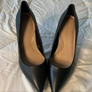 BCBG Black Leather Heels